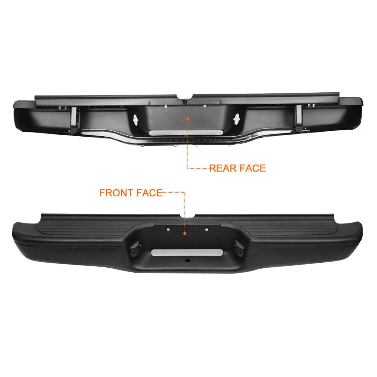 Rear Step Bumper Assembly For 1995-2004 Toyota Tacoma Truck Black Steel