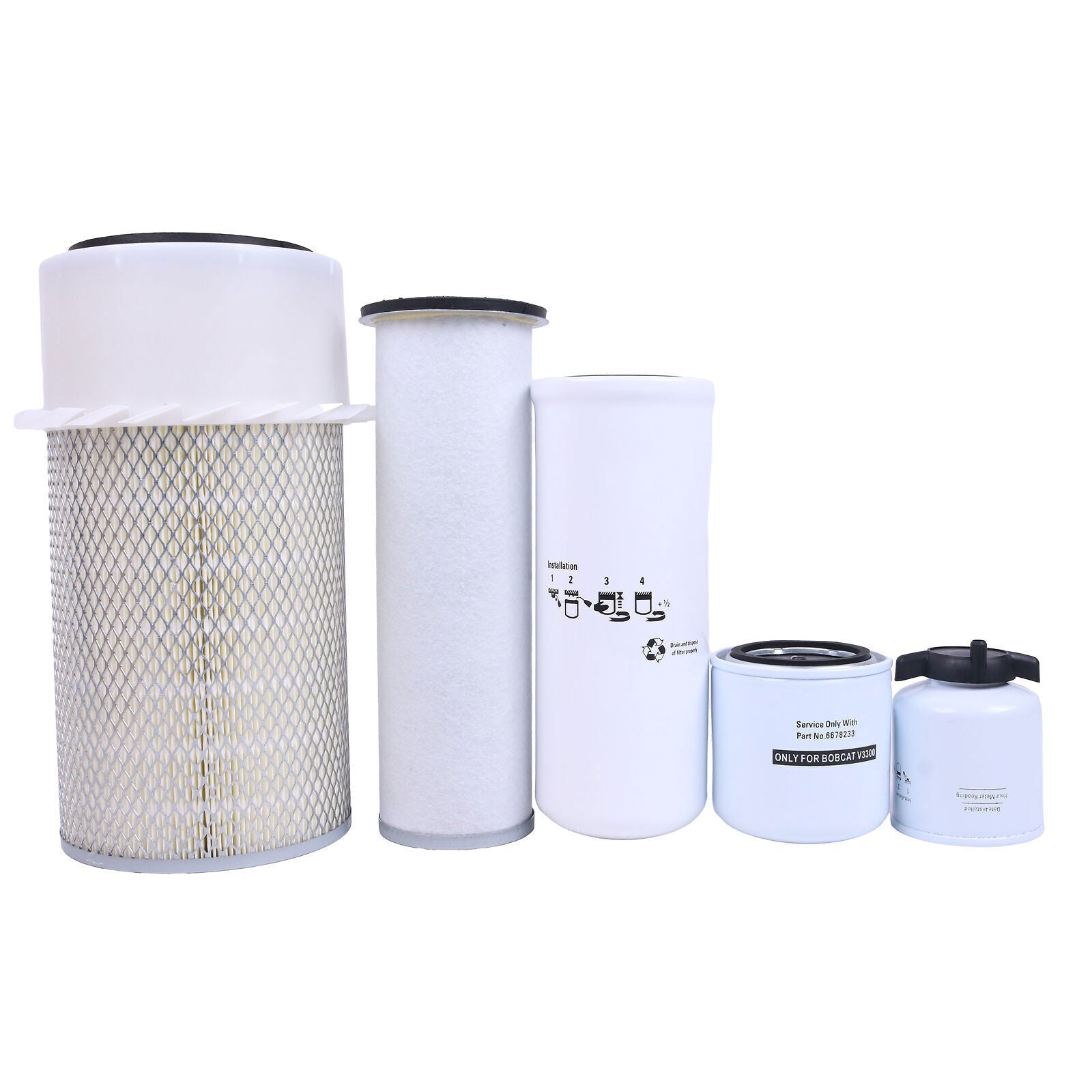 Filter Kit for Mini Excavators Fits Bobcat 334 6516722 6661248 6676705 6667352
