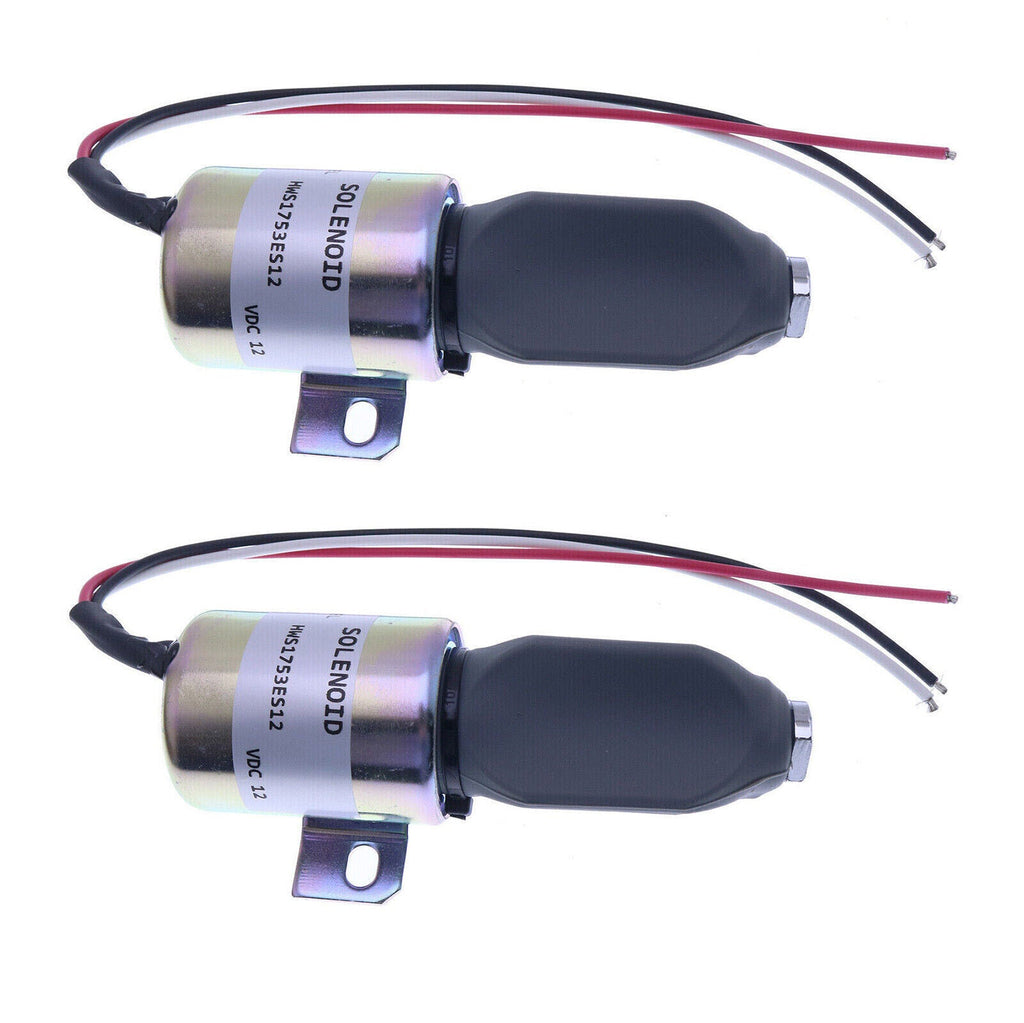 2X Fuel shut off Solenoid SA-3786 1753ES-12E6ULB1S1 For Kubota Engine 21HP 91-05