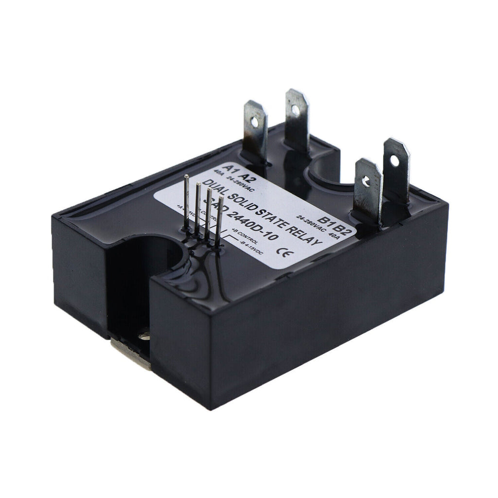New Dual Solid State Relay Turn On SSR 4-15VDC Input 280VAC 40A D2440D-10