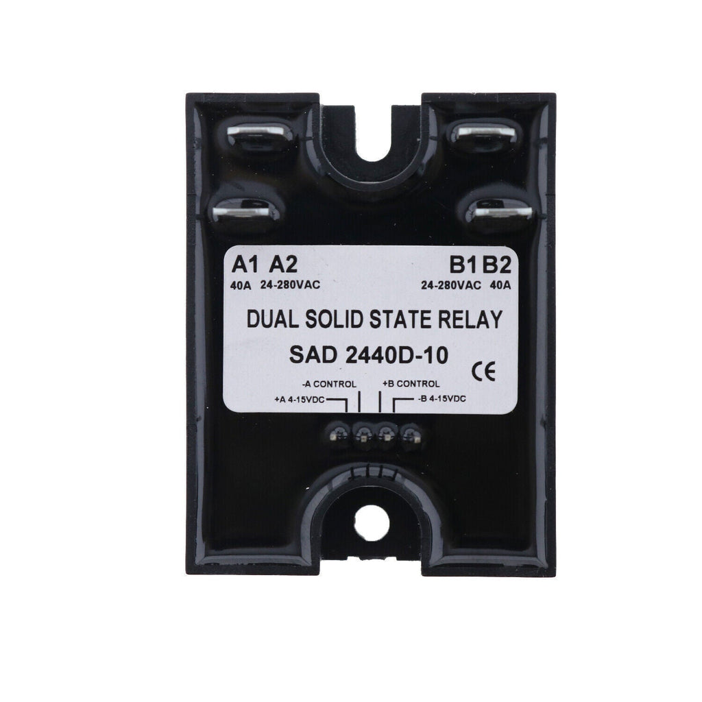 New Dual Solid State Relay Turn On SSR 4-15VDC Input 280VAC 40A D2440D-10