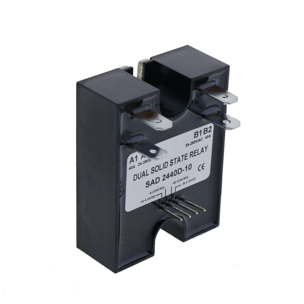 New Dual Solid State Relay Turn On SSR 4-15VDC Input 280VAC 40A D2440D-10
