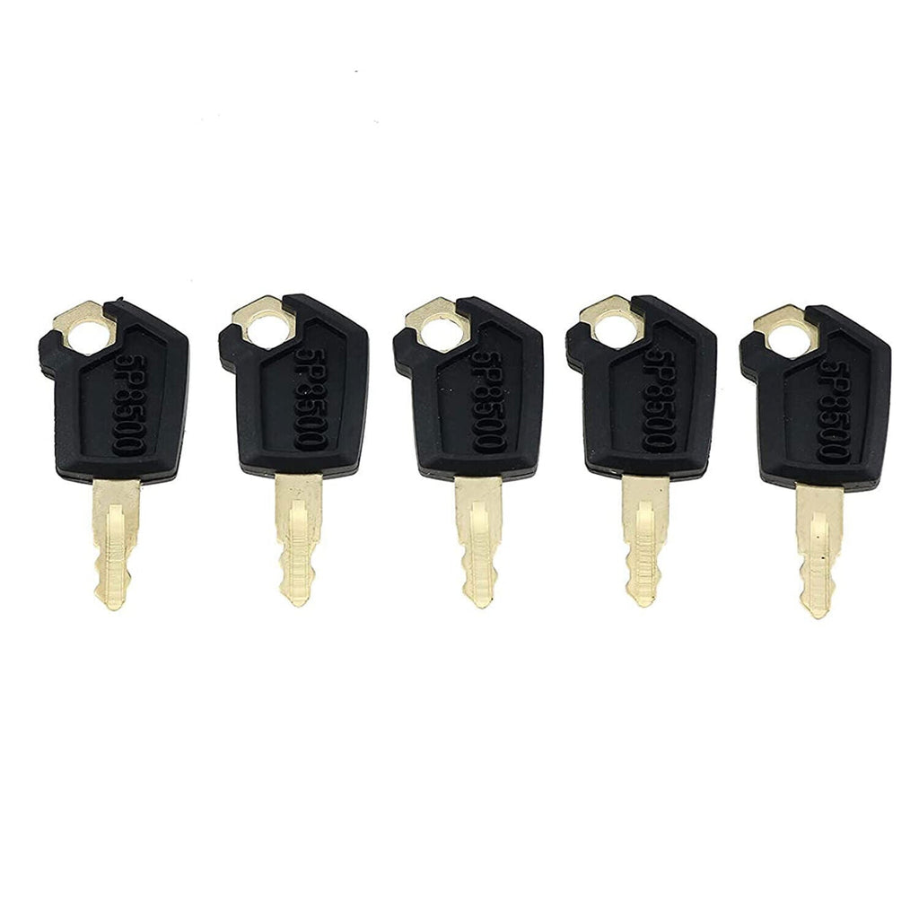 5X Ignition Keys with Key Chain 5P8500 For Caterpillar CAT Heavy Equipment