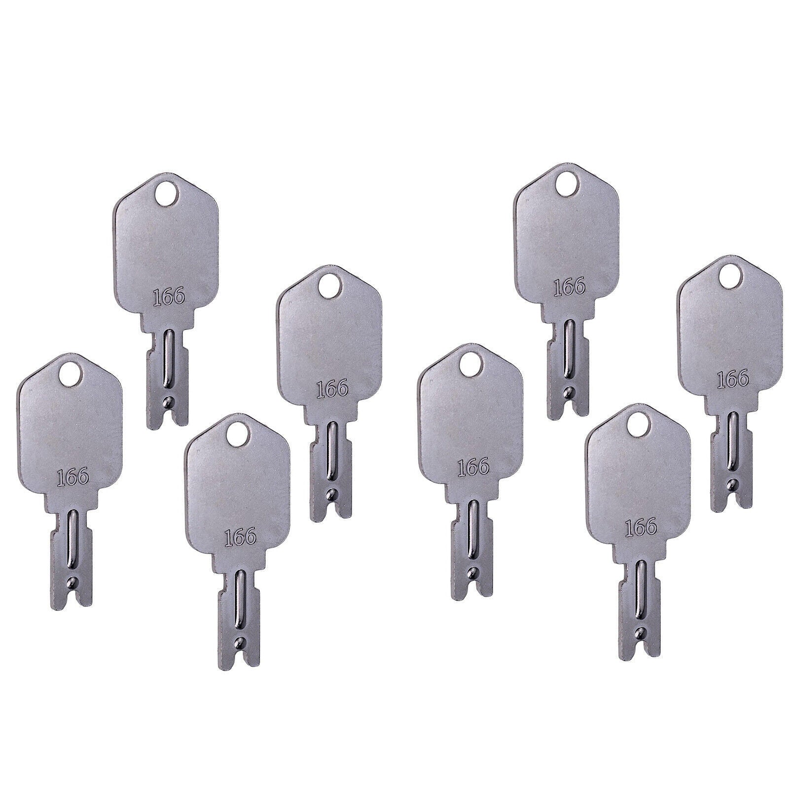 New 8X Ignition Keys166 For Dynapak,Gehl Skid Steers,Generic Forklift Ignitions