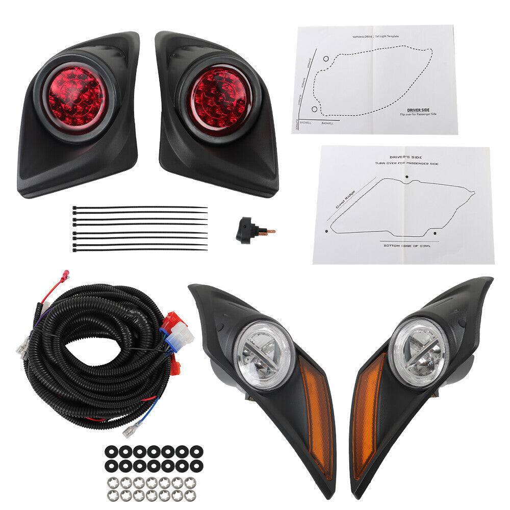 Fit For Yamaha Drive2 Golf Cart 2017+ LED Headlight Taillight Light Kit