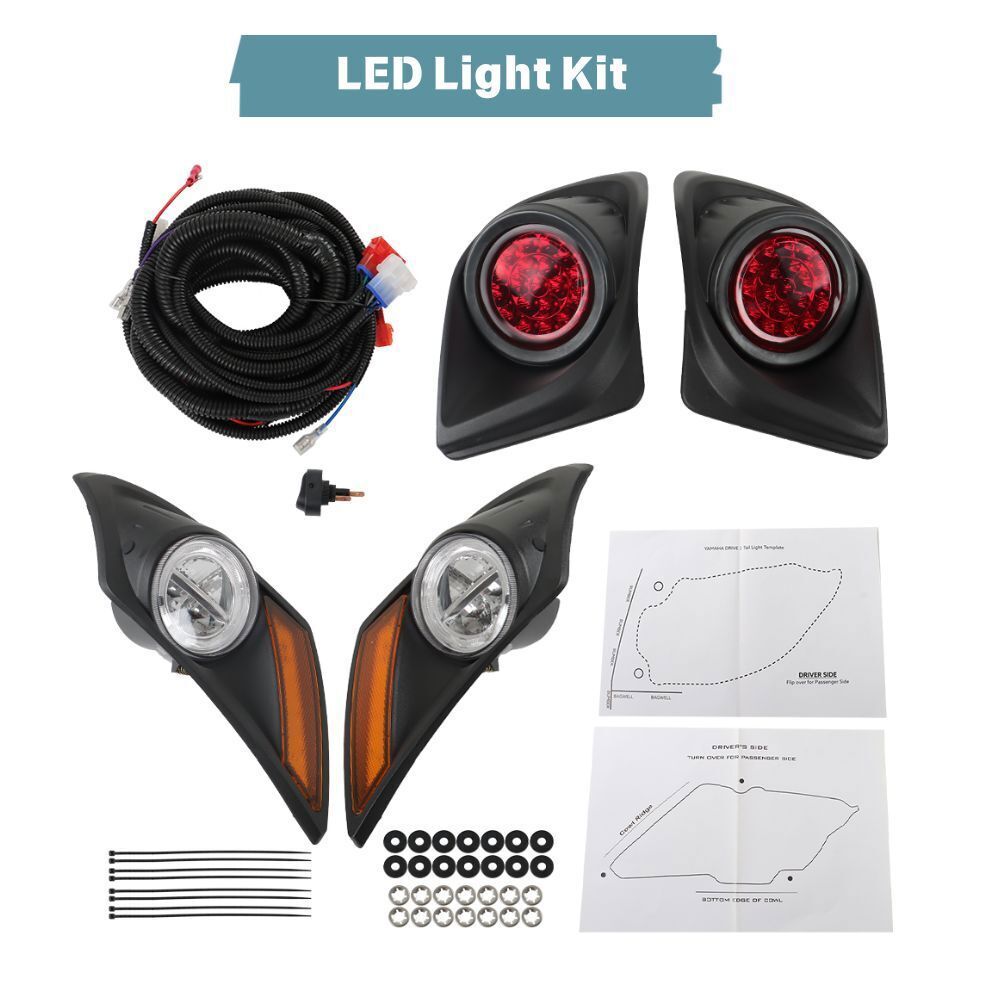 Fit For Yamaha Drive2 Golf Cart 2017+ LED Headlight Taillight Light Kit