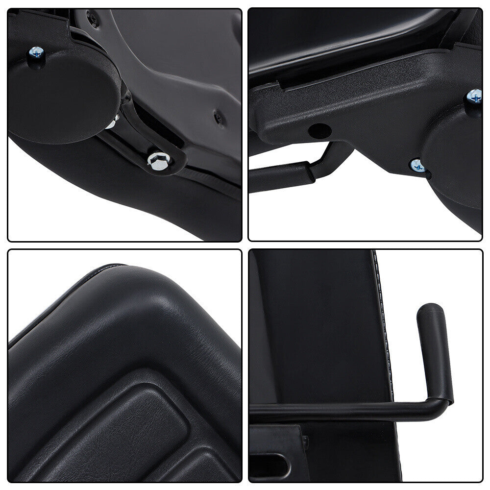 Adjustable Backrest Slide PVC Leather Suspension Forklift Tractor Seat US