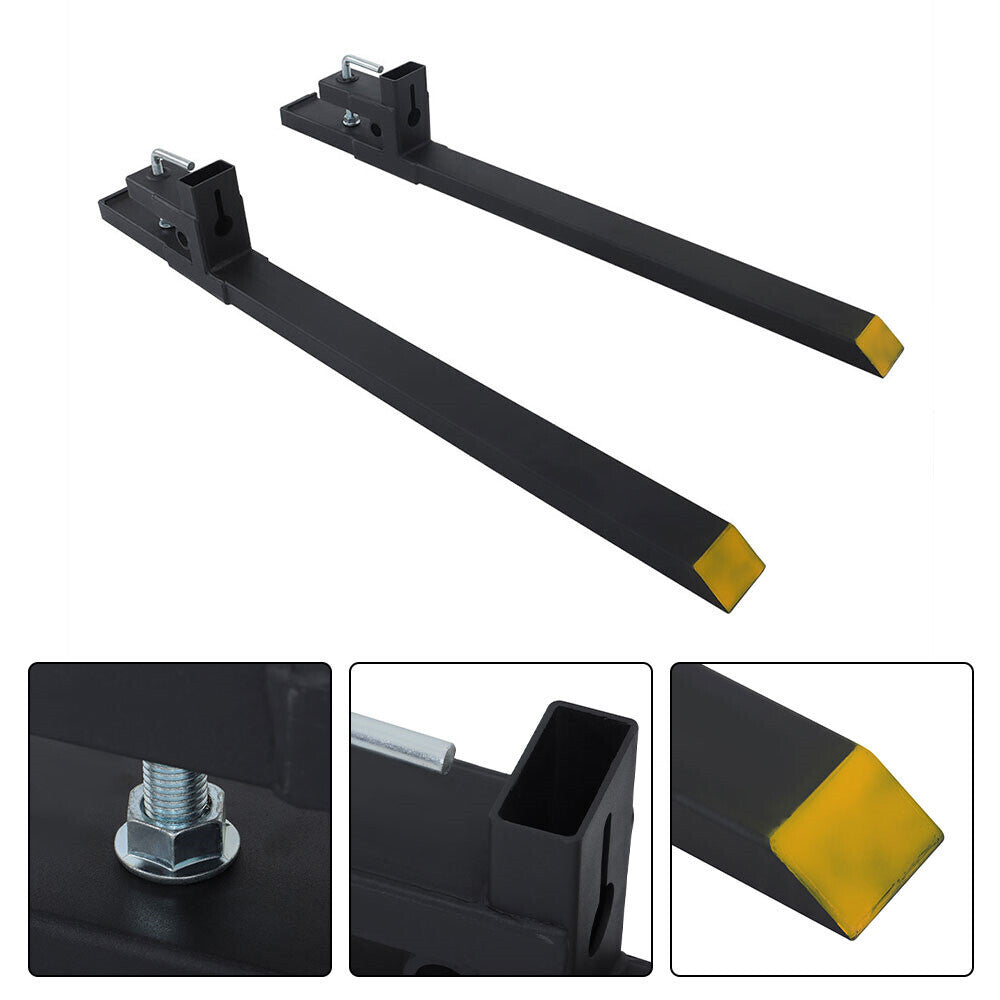 Clamp On Bucket Loader Attachment Skid Steer Tractor Pallet Forks 60" 4000Lbs