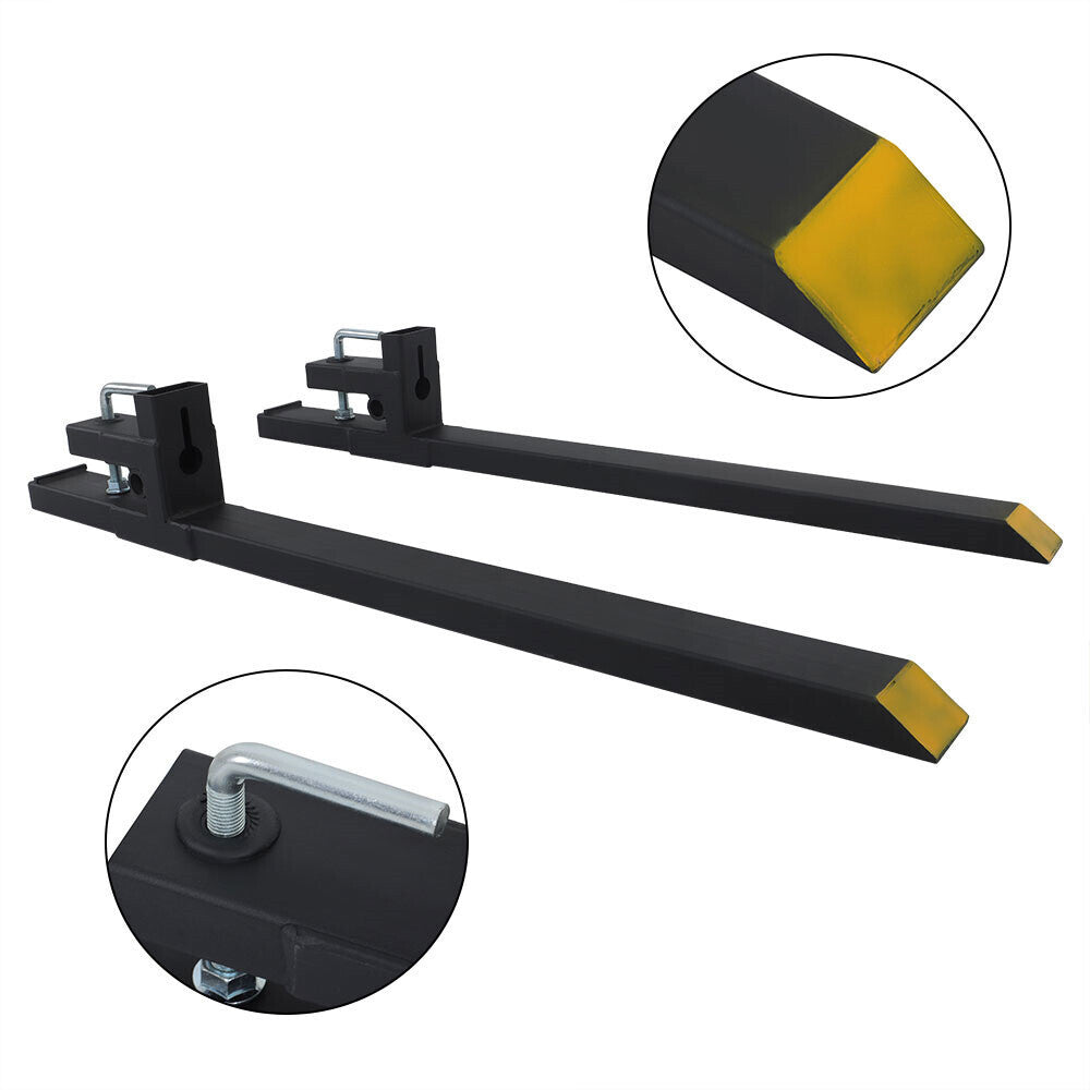 Clamp On Bucket Loader Attachment Skid Steer Tractor Pallet Forks 60" 4000Lbs