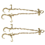 2× G70 V-Chain Bridle w/8" Medium J Hooks,T- Hook&J-Hook w/Grab Hooks 5/16''x3'