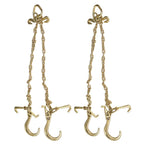 2Pcs 5/16''x3' G70 V-Chain Bridle w/8" Medium J Hooks T- Hook&J-Hook w/Grab Hook