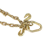 2Pcs 5/16''x3' G70 V-Chain Bridle w/8" Medium J Hooks T- Hook&J-Hook w/Grab Hook