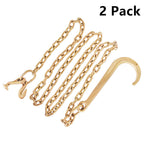 2Pack 5/16 x 10 FT Grade 70 Tow Chain 15" Mini J Hook Recovery Wrecker Axle