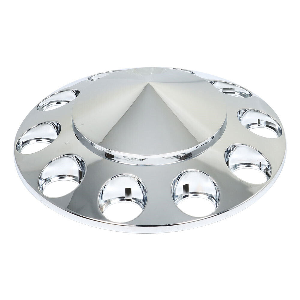 Fits Semi Truck 33mm Spiked Chrome Thread-on Nut Covers ABS Front Axle Cover Kit