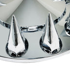 Front Hub Cover Set Chrome Semi Truck Wheel Cover 33mm Nut Covers Spiked
