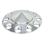 Front Hub Cover Set Chrome Semi Truck Wheel Cover 33mm Nut Covers Spiked
