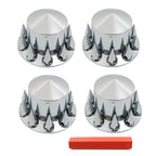 Chrome Semi Trucks Hub Cover Wheel Set Rear 33mm Nut Covers Spike USA