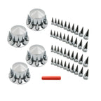 Chrome Semi Trucks Hub Cover Wheel Set Rear 33mm Nut Covers Spike USA