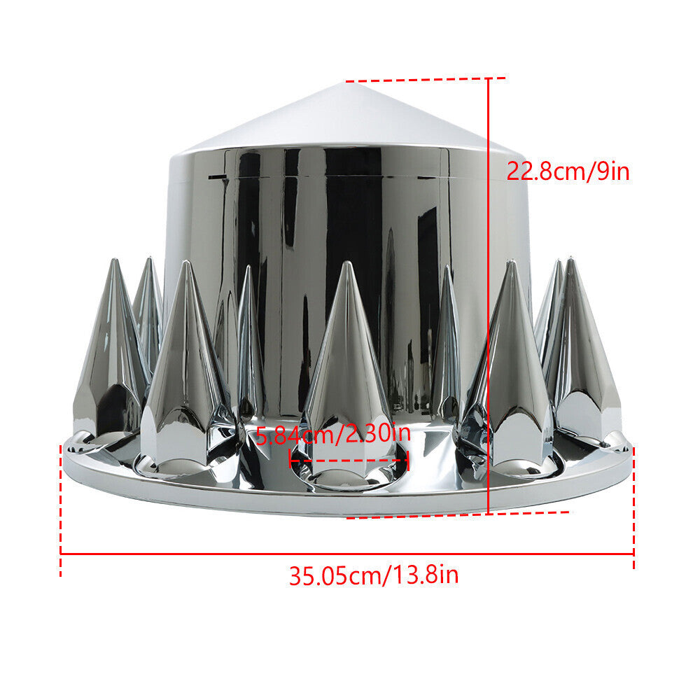 Chrome Semi Trucks Hub Cover Wheel Set Rear 33mm Nut Covers Spike USA