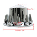Chrome Semi Trucks Hub Cover Wheel Set Rear 33mm Nut Covers Spike USA