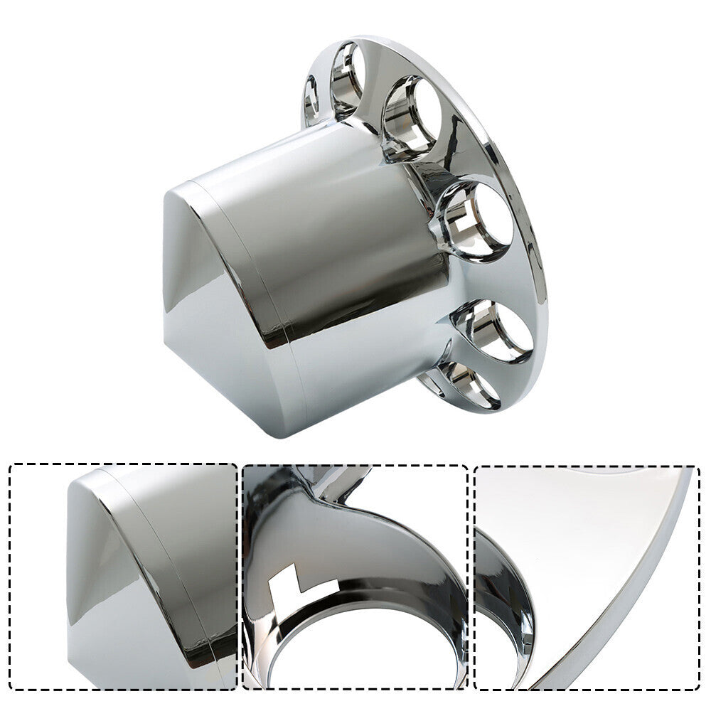 Chrome Semi Trucks Hub Cover Wheel Set Rear 33mm Nut Covers Spike USA