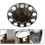 Chrome Semi Trucks Hub Cover Wheel Set Rear 33mm Nut Covers Spike USA
