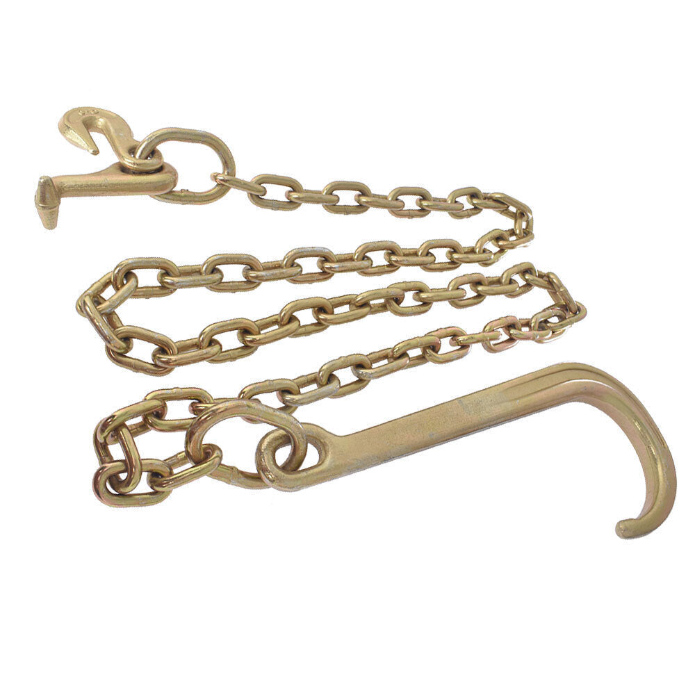 5/16 x 6 FT Grade 70 Tow Chain 15" J Hook Mini R Hook Recovery Wrecker Axle US