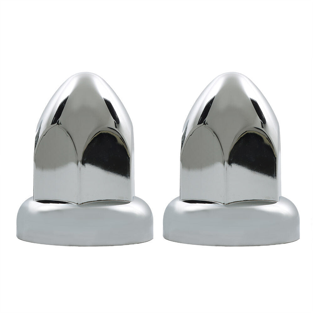 Chrome 33mm Lug Nut Covers Push-on Bullet Flanged For Semi Trucks Pack of 40