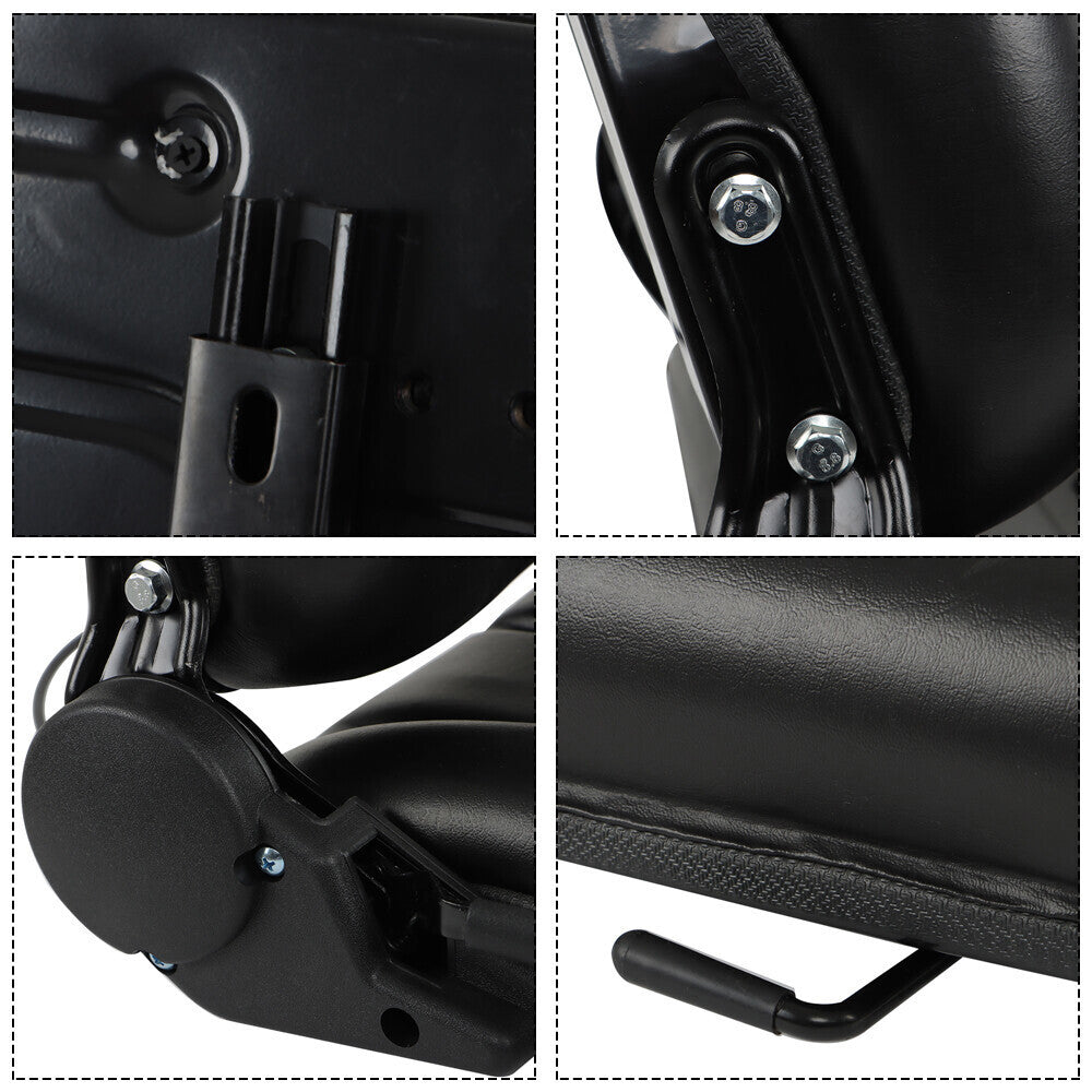 Forklift Seat Fold Down Tractor Seat with Adjustable Angle Back Universal