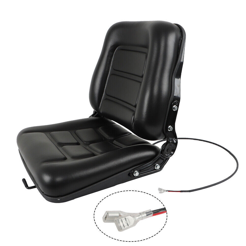 Forklift Seat Fold Down Tractor Seat with Adjustable Angle Back Universal