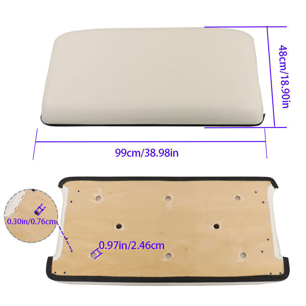 Seat Bottom Cushion Assembly 1979-2000.5 For Club Car DS Golf Cart Leather White