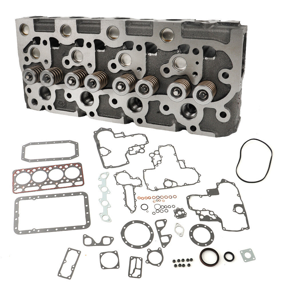 For Kubota V1902 Bobcat Complete Cylinder Head W/ Valves and Full Gasket Set