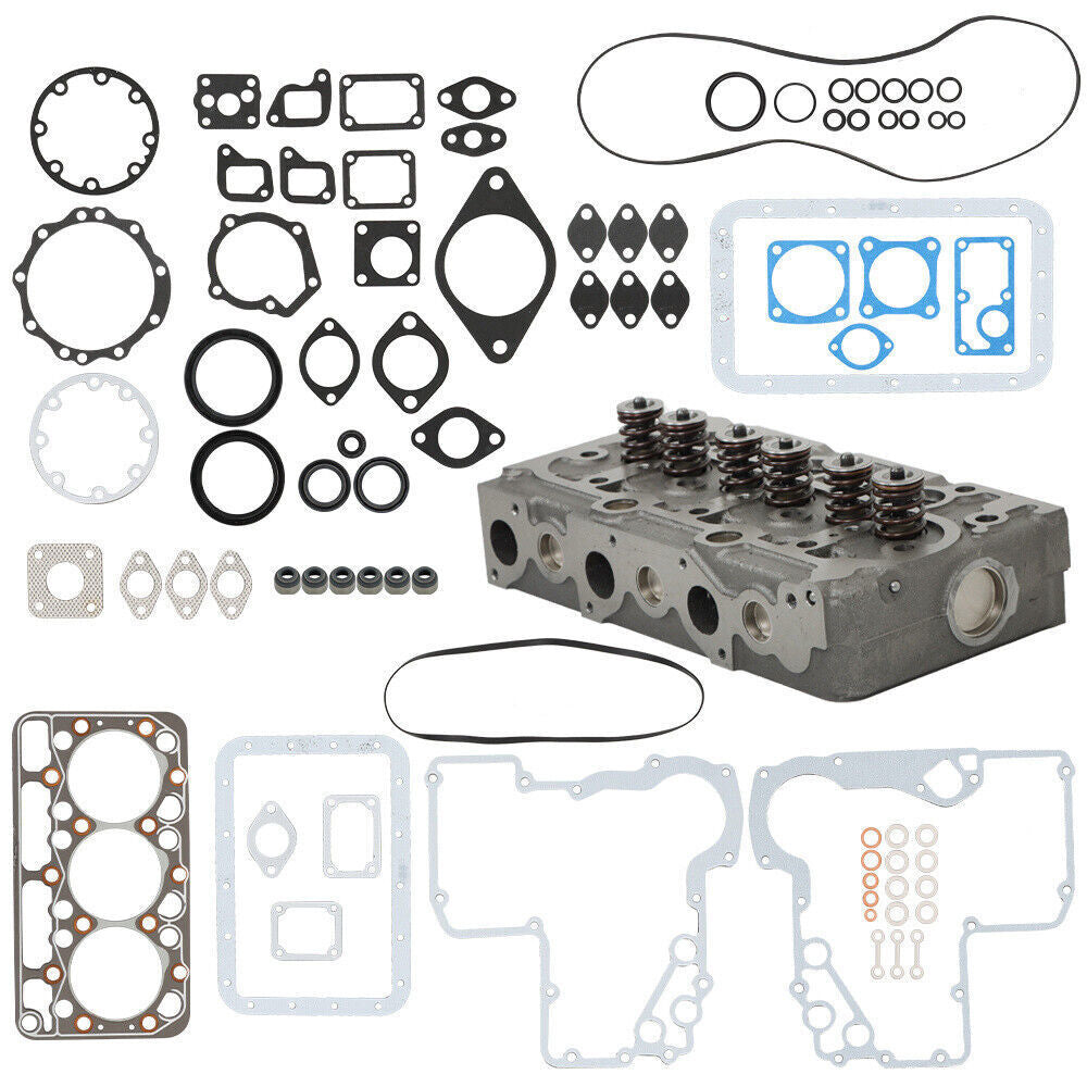 For Kubota D950 D850 Engine Complete Cylinder Head w/ Valves + Full Gasket Kit