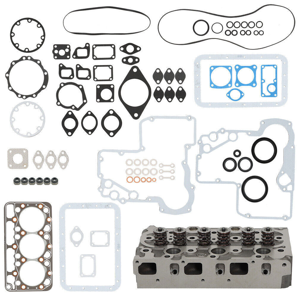 For Kubota D950 D850 Engine Complete Cylinder Head w/ Valves + Full Gasket Kit
