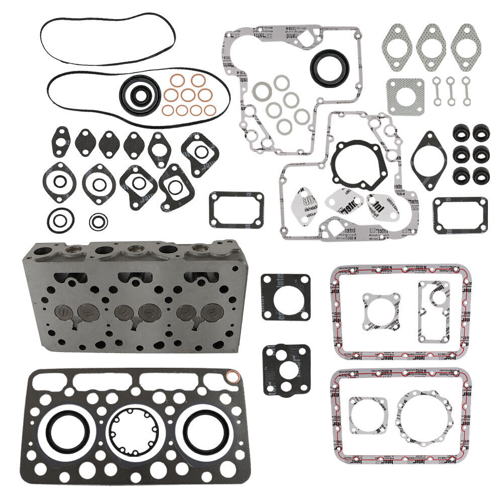 Fits For Kubota D750 Engine Complete Cylinder Head Assy & Full Gasket Kit