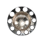 Rear 33mm Chrome Semi Truck Wheel Axle Covers w/ Hub Caps Lug Nuts Set of 4