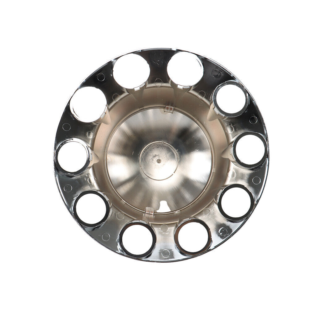 Rear 33mm Chrome Semi Truck Wheel Axle Covers w/ Hub Caps Lug Nuts Set of 4