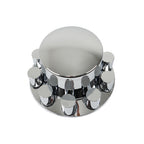 Rear 33mm Chrome Semi Truck Wheel Axle Covers w/ Hub Caps Lug Nuts Set of 4