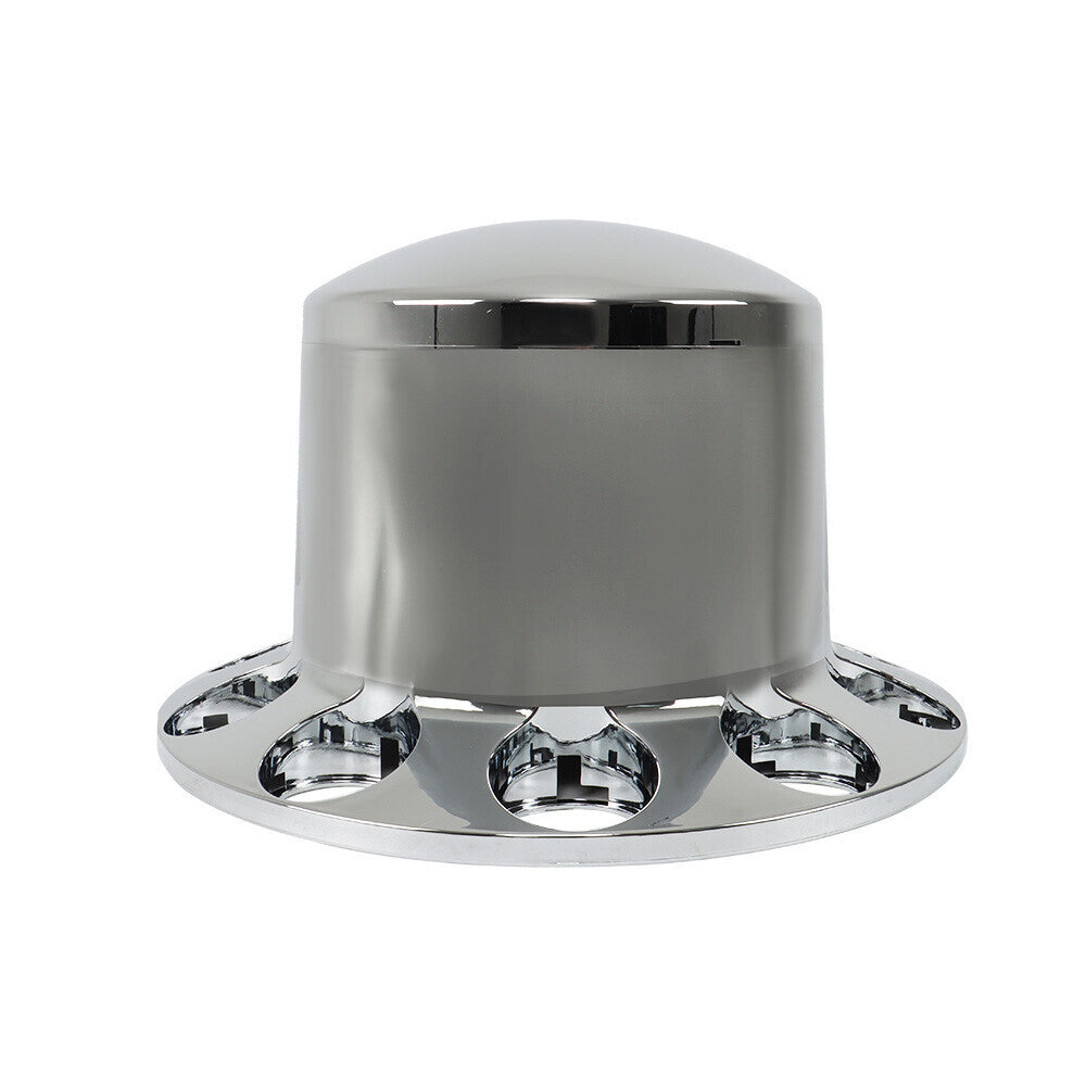Rear 33mm Chrome Semi Truck Wheel Axle Covers w/ Hub Caps Lug Nuts Set of 4