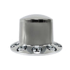 Rear 33mm Chrome Semi Truck Wheel Axle Covers w/ Hub Caps Lug Nuts Set of 4