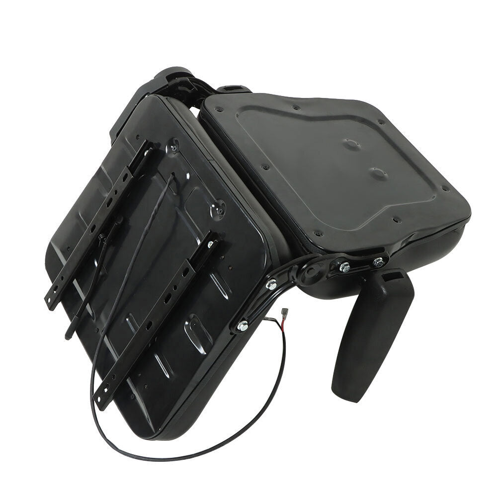 Universal Forklift Seat PVC Tractor Seat Foldable W/ Armrests & Safety Switch