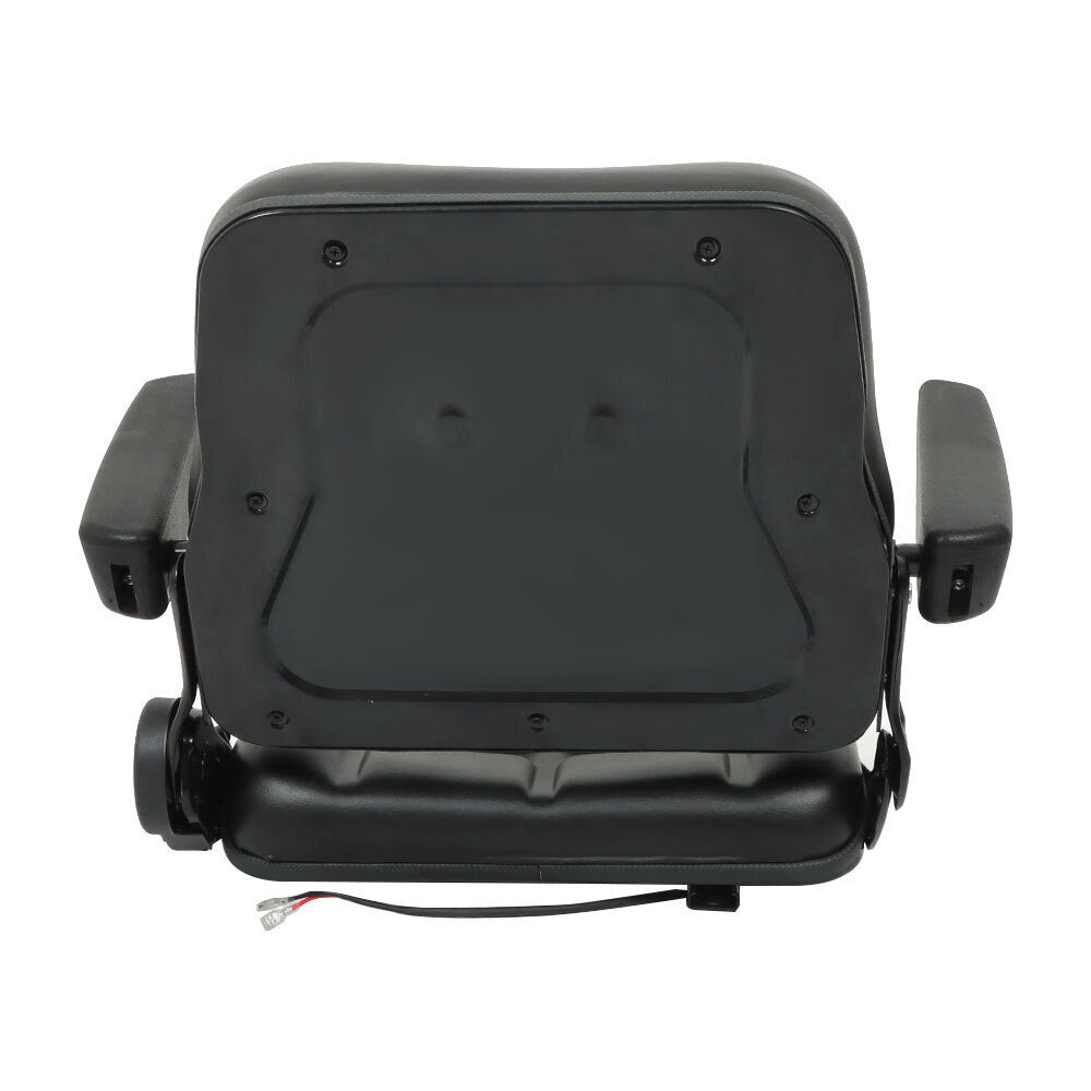 Universal Forklift Seat PVC Tractor Seat Foldable W/ Armrests & Safety Switch