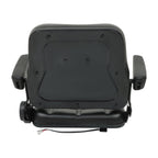 Universal Forklift Seat PVC Tractor Seat Foldable W/ Armrests & Safety Switch