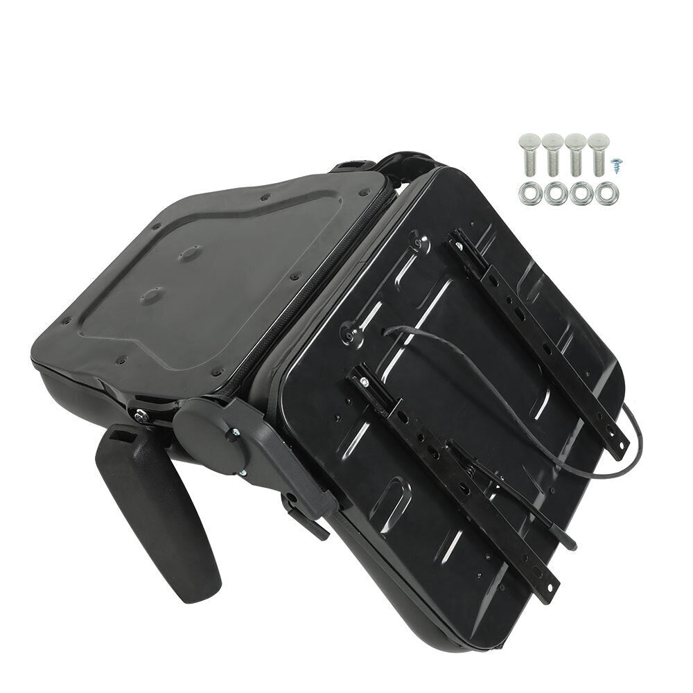 Universal Forklift Seat PVC Tractor Seat Foldable W/ Armrests & Safety Switch