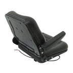Universal Forklift Seat PVC Tractor Seat Foldable W/ Armrests & Safety Switch