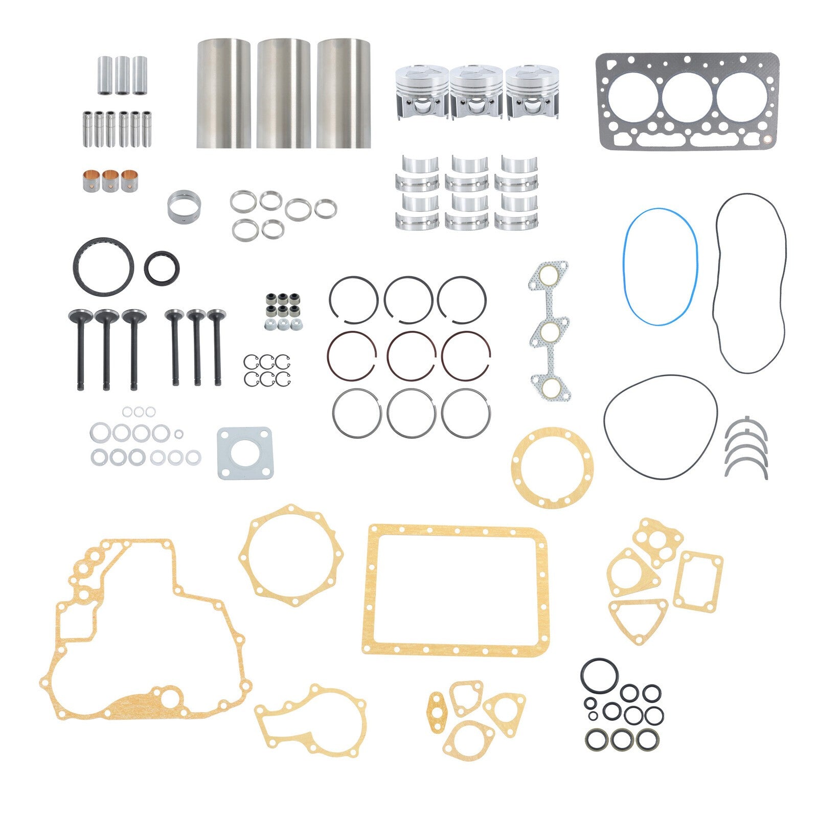 D662 For Kubota Rebuild Overhaul Kit With Gasket Set Bearing&Valve Train Engine