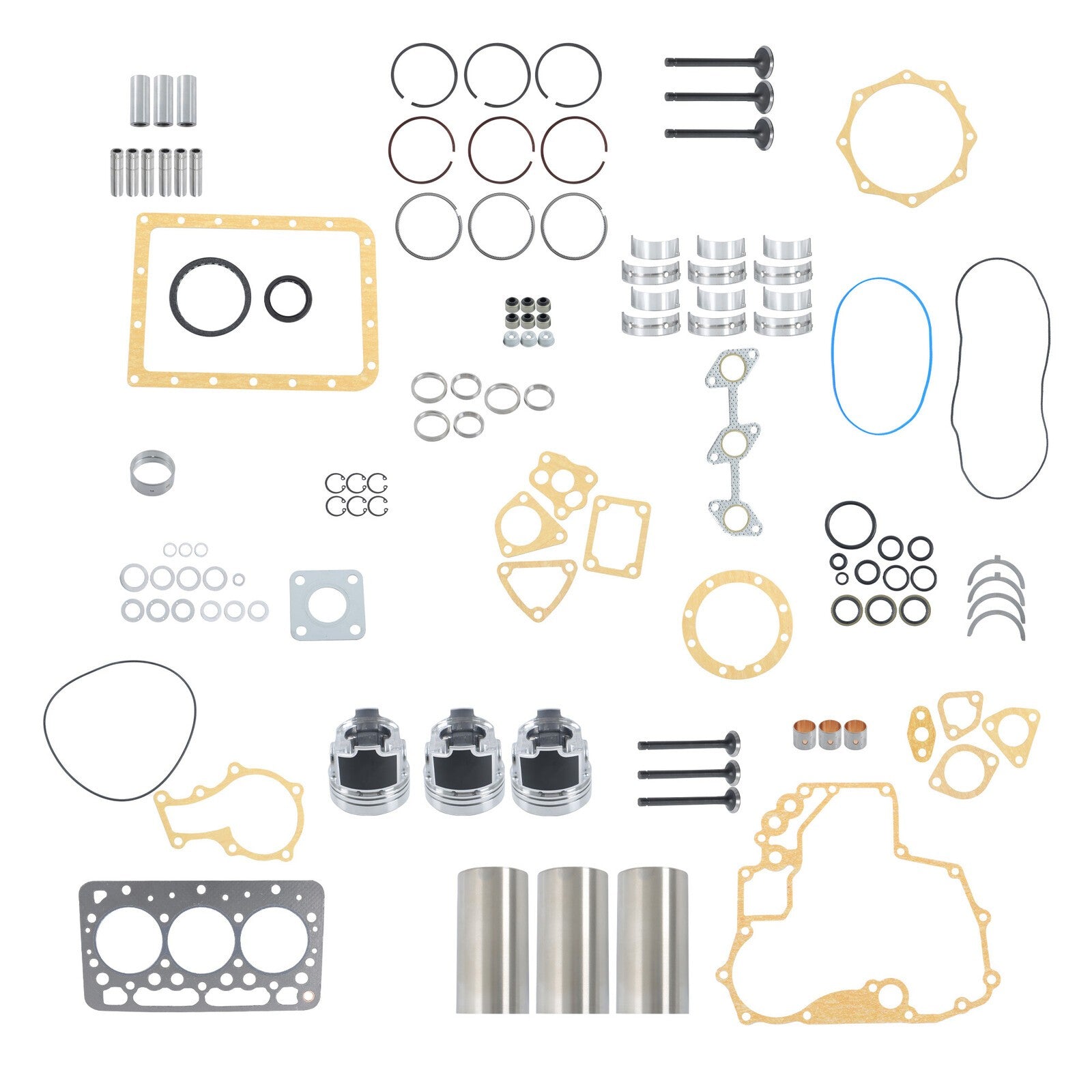D662 For Kubota Rebuild Overhaul Kit With Gasket Set Bearing&Valve Train Engine