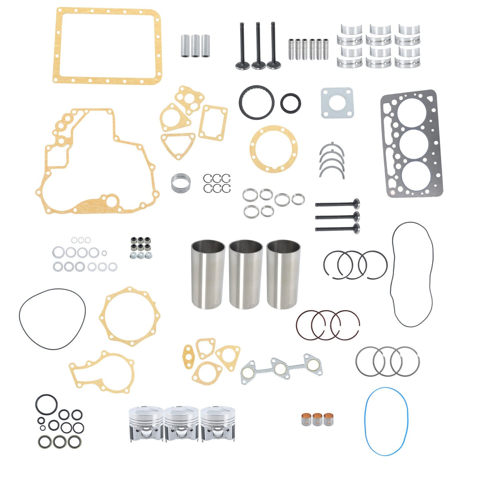 D662 For Kubota Rebuild Overhaul Kit With Gasket Set Bearing&Valve Train Engine