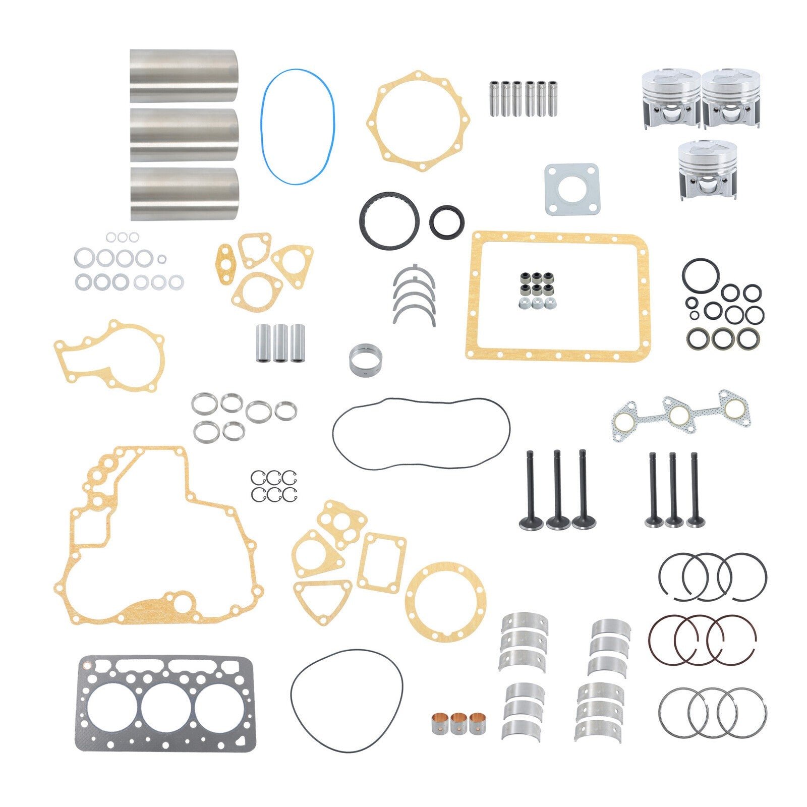 D662 For Kubota Rebuild Overhaul Kit With Gasket Set Bearing&Valve Train Engine