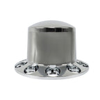 Chrome Semi Truck Rear 33mm Wheel Axle Covers w/ Hub Caps Lug Nuts Set of 4